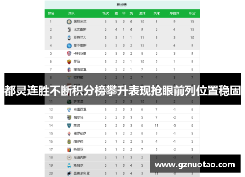 都灵连胜不断积分榜攀升表现抢眼前列位置稳固